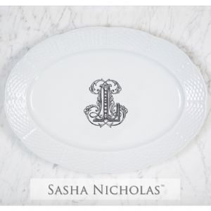 Weave Oval Platter with Crest