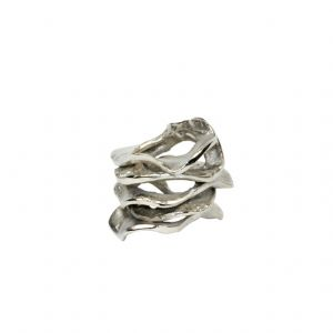 Flux Napkin Ring Silver Set of Four