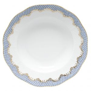 Fish Scale Light Blue Rim Soup Plate