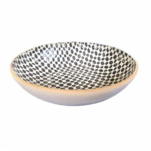 Charcoal Dot Serving Bowl Medium