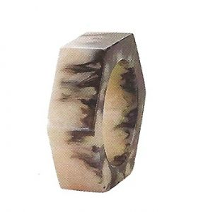 Piper Beige Marble Napkin Ring Set of Four