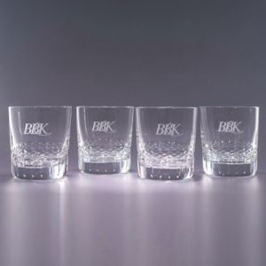 Exception On the Rocks Glass with Monogram Set of Four