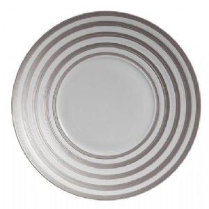 Hemisphere Platinum Stripe Dessert Plate, Large Center