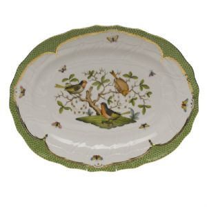 Rothschild Bird Green Border Oval Platter 17in