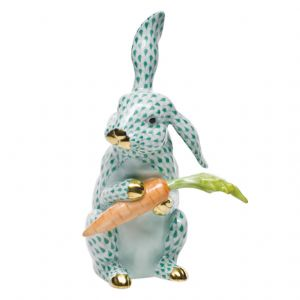 Fishnet Bunny with Carrot Large, Green