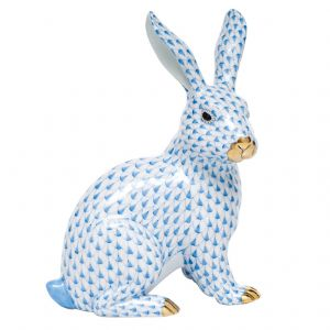 Fishnet Large Sitting Bunny, Blue