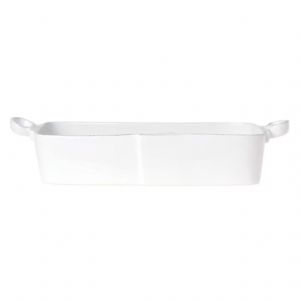 Lastra White Rectangular Baker