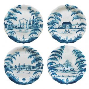 Country Estate Delft Blue Party Plates Set of Four