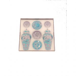 Chinois Ceramic Cerulean Acrylic Tray