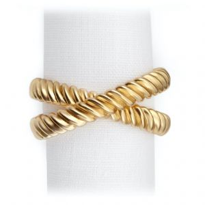 Deco Twist Gold Napkin Rings Set of Four