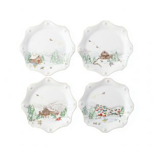 Berry & Thread North Pole Scalloped Dessert Plates Set/4