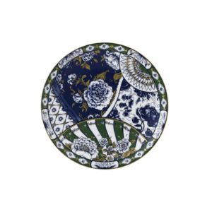 Victoria's Garden Blue & Green Full Cover Dessert Plate