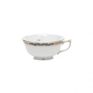 Chinese Bouquet Garland Black Sapphire Cup & Saucer