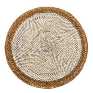 Shaded Rattan White Placemat Set of Four