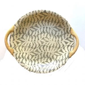 Charcoal Fern Round Platter with Handles