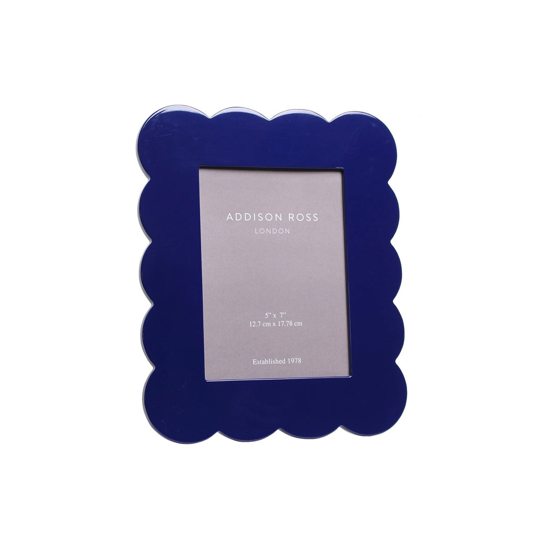 Scalloped Lacquer Frame, Navy