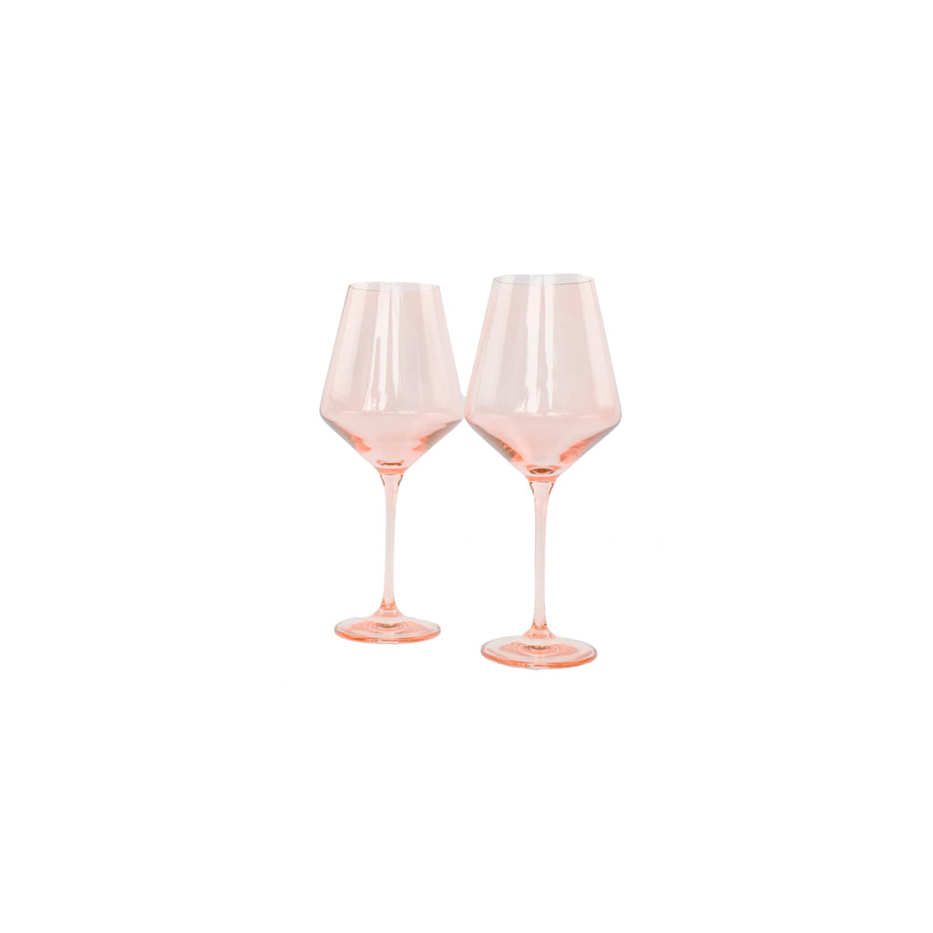 Estelle Colored Glass Stemware Blush Pair