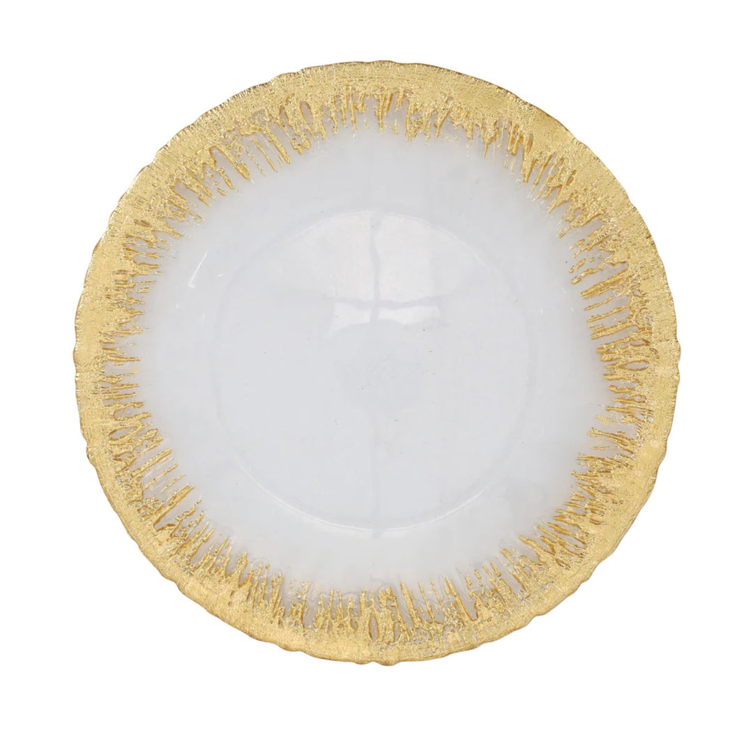 Rufolo Gold Brushstroke Glass Charger