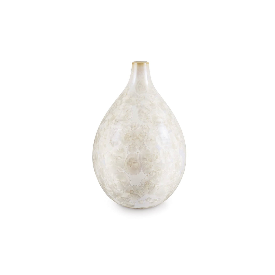 Crystalline Teardrop Vase Medium, Candent White