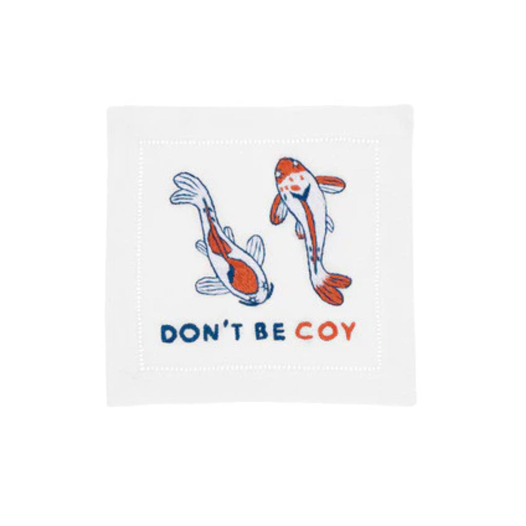 AM Don't Be Coy Cocktail Napkins, Set of Four