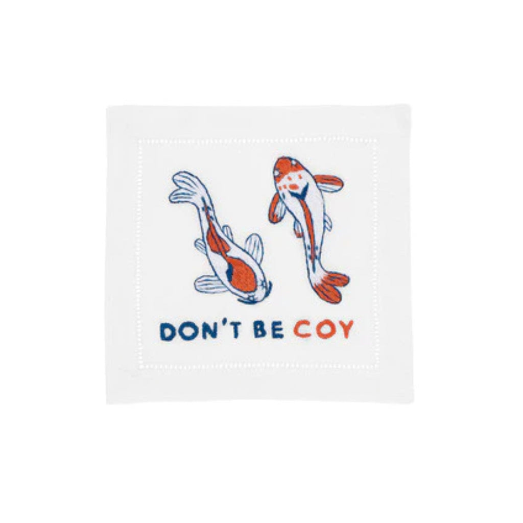 AM Don't Be Coy Cocktail Napkins, Set of Four