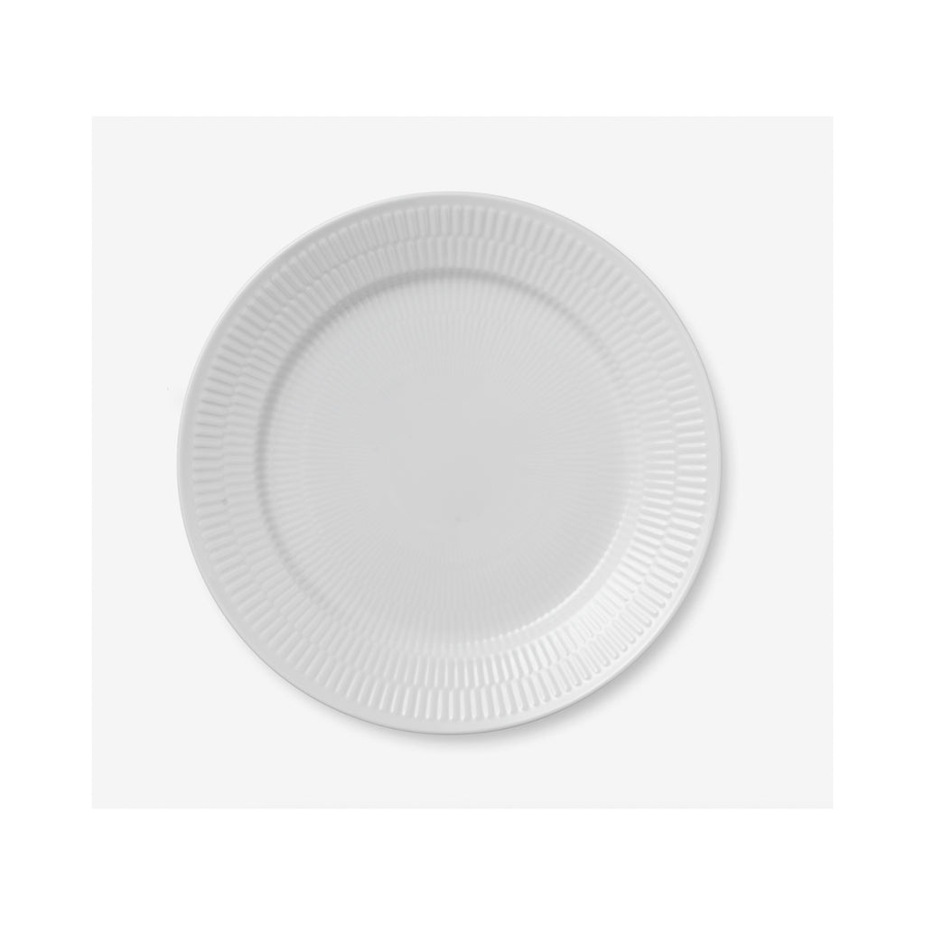 White Fluted Dinner Plate