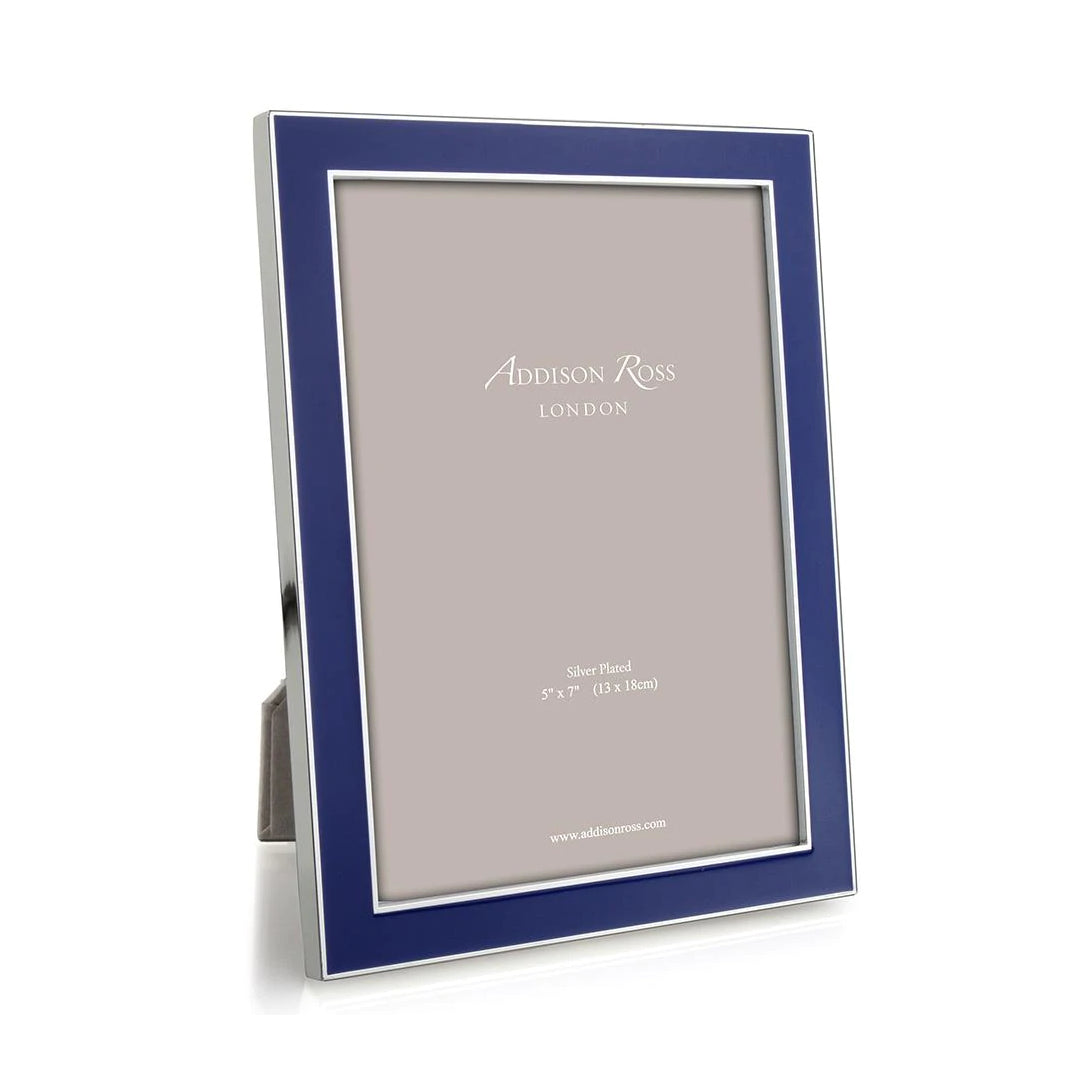 Enamel and Silverplate Frame 5 x 7 Royal Blue