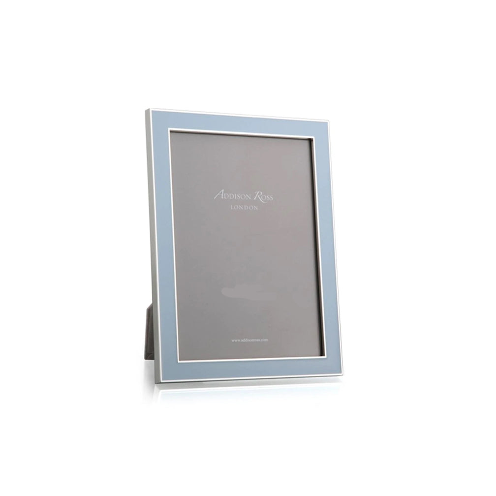 Enamel & Silverplate Frame 4 x 6 Powder Blue