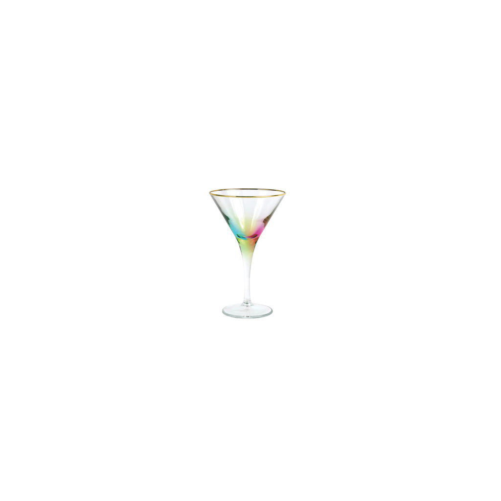 Rainbow Multicolor Martini Glass