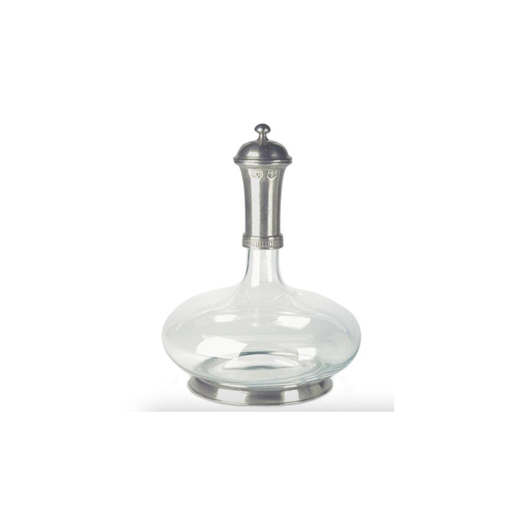 Pewter and Crystal Wine Decanter with Top
