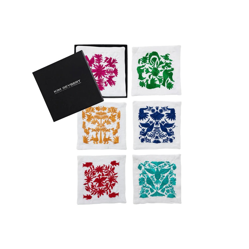 Otomi Cocktail Napkins in Multi, Set of 6 in a Gift Box