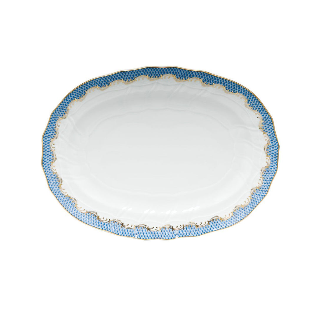 Fish Scale Blue Oval Platter