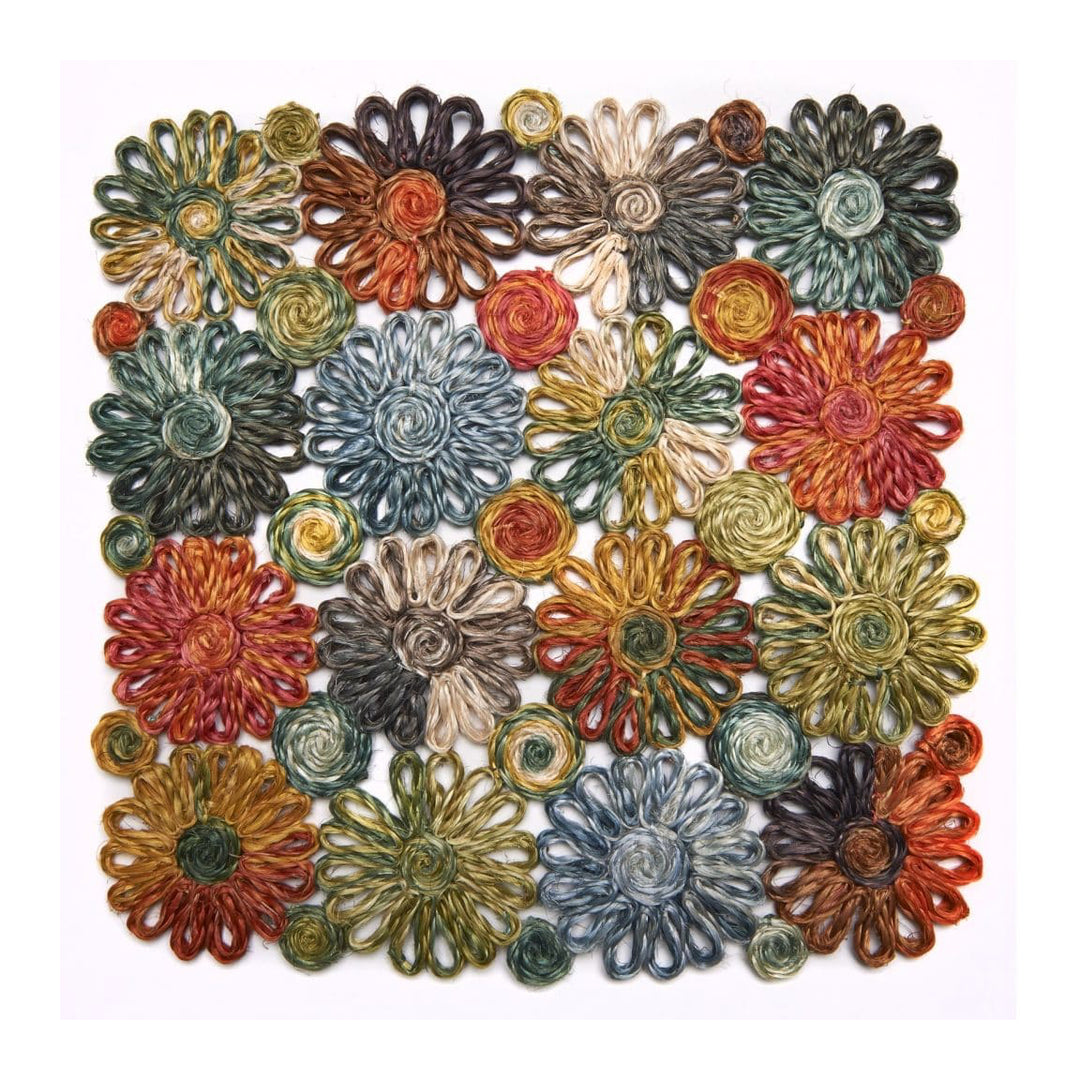 Patchwork Daisy Square Placemat Grass MultiColor