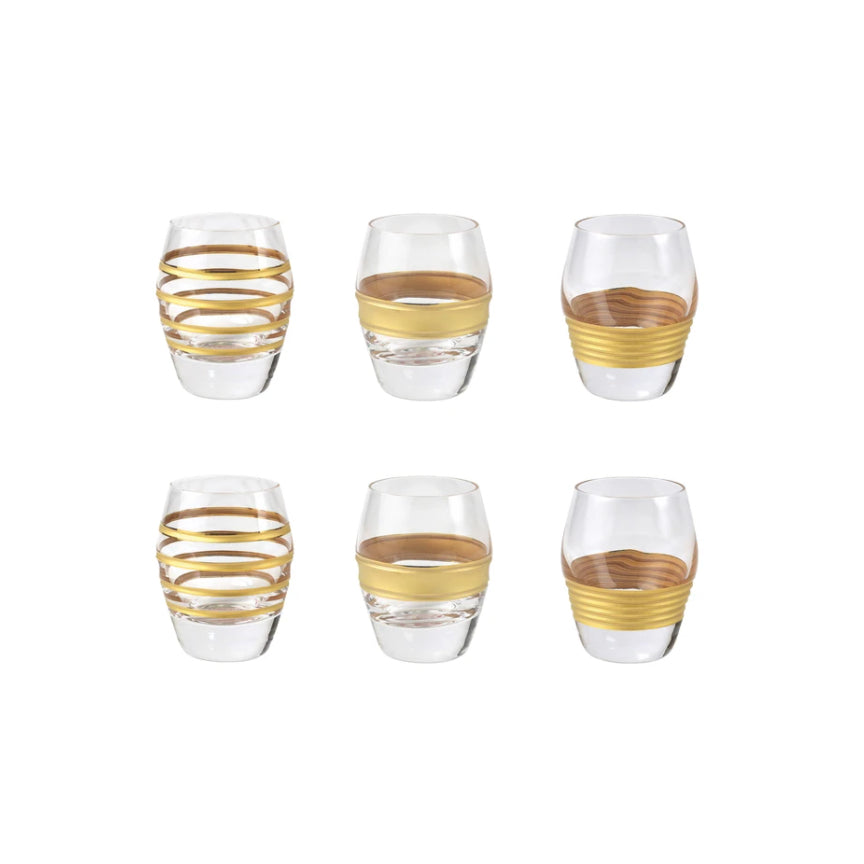 Raffaello Liquor Glasses, Assorted Set of Six