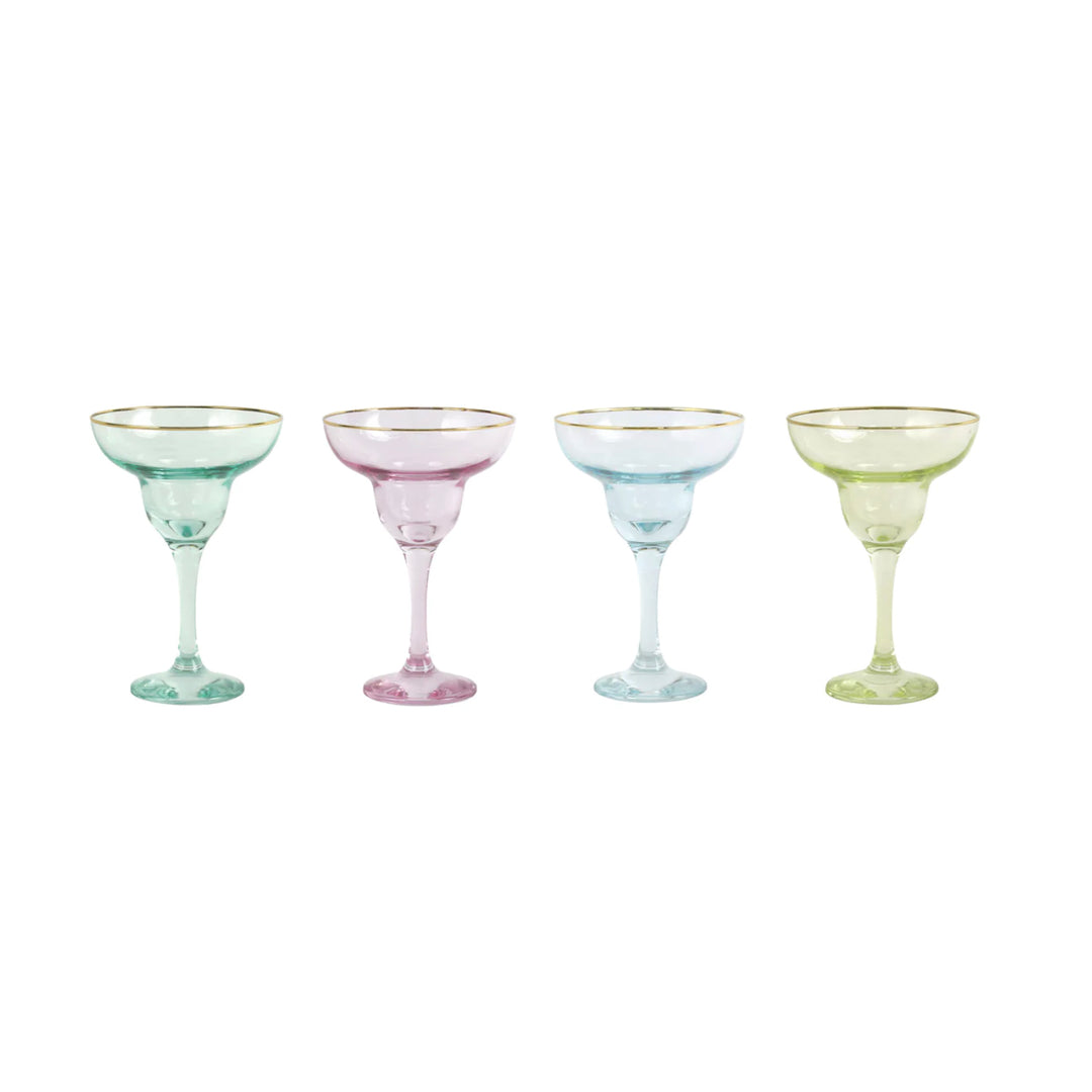 Rainbow Margarita Glass, Assorted Colors