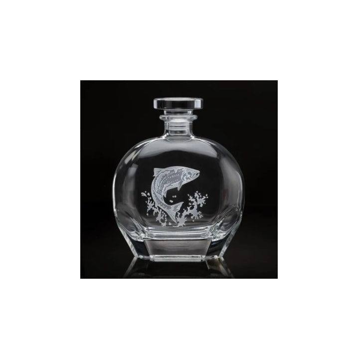 Salmon Fly Fishing Round Decanter