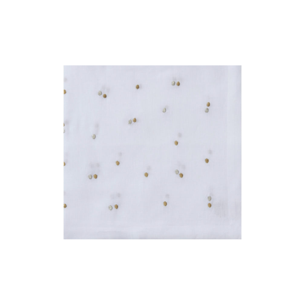 Scattered Dots Embroidered Napkins Gold & Silver, Set of Four