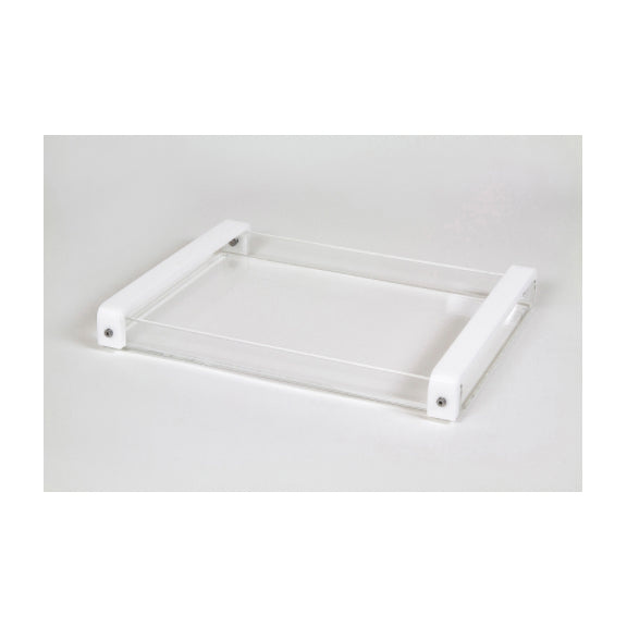 Acrylic Tray with Accent Handle White