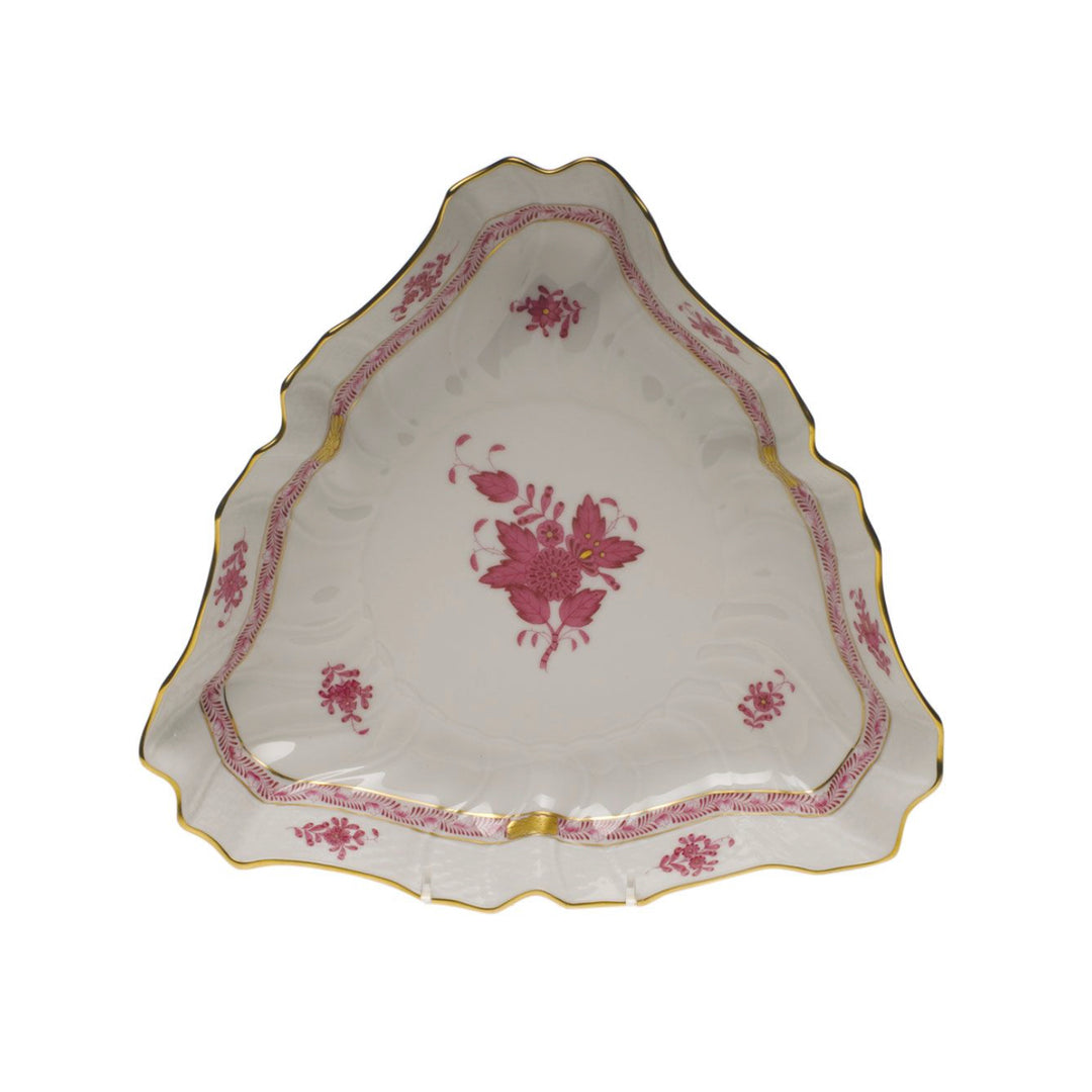 Chinese Bouquet Raspberry Triangle Dish