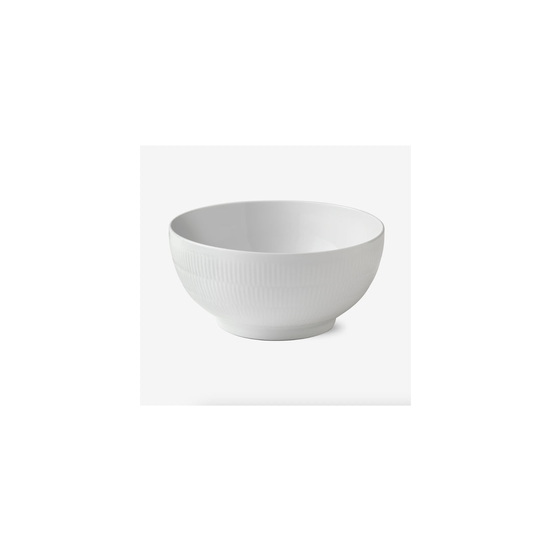 White Fluted Serving Bowl Large